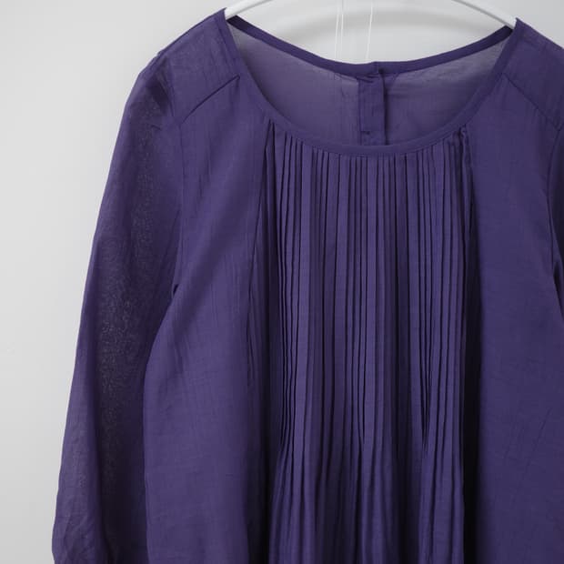 Purple pintuck blouse