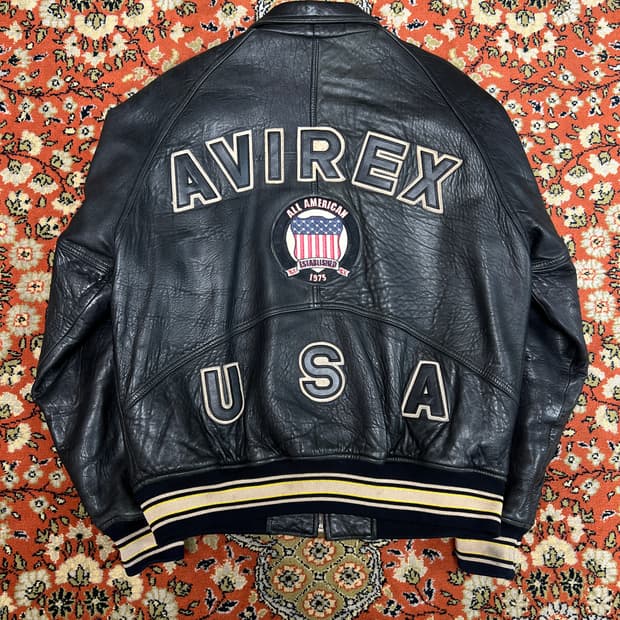 [L] AVIREX 시그니처 USA 빈티지 가죽자켓