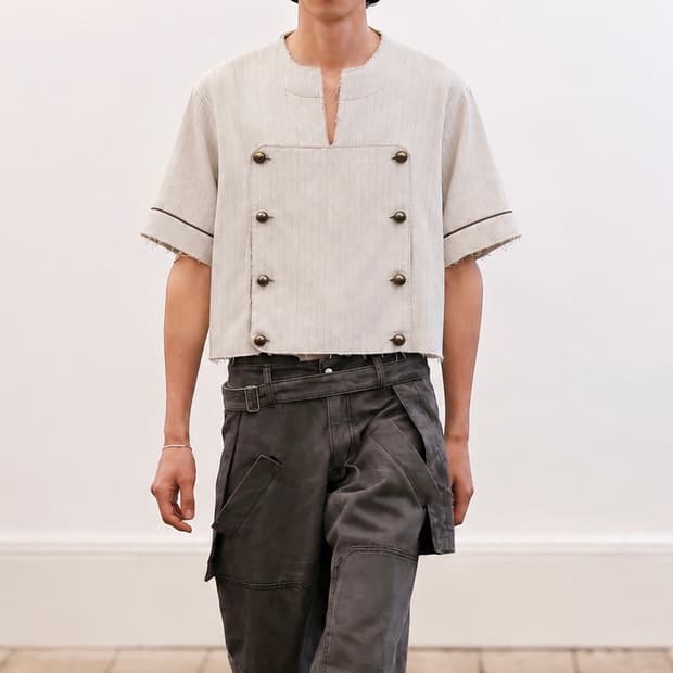 JW Anderson_Double Button Pinstripe Top