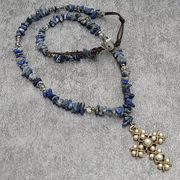 lapis lazuli cross necklace