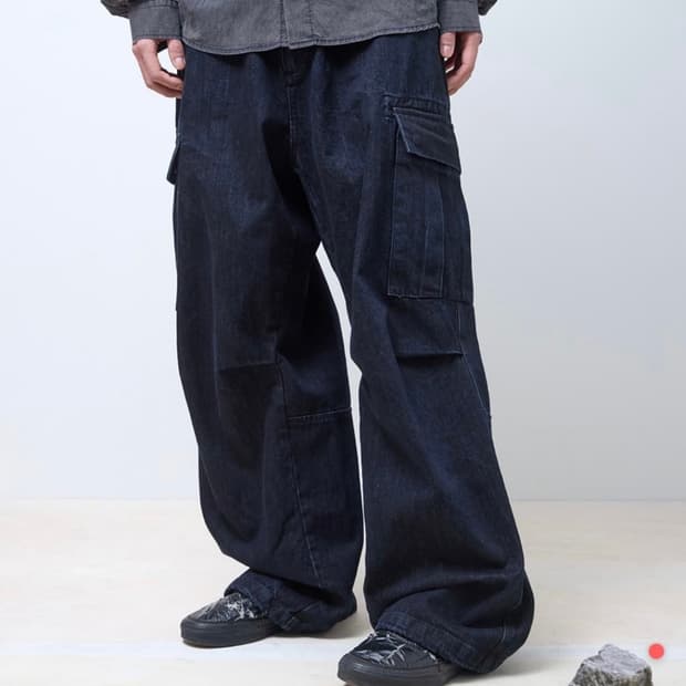 해칭룸 르세라핌 콜라보 데님 카고팬츠