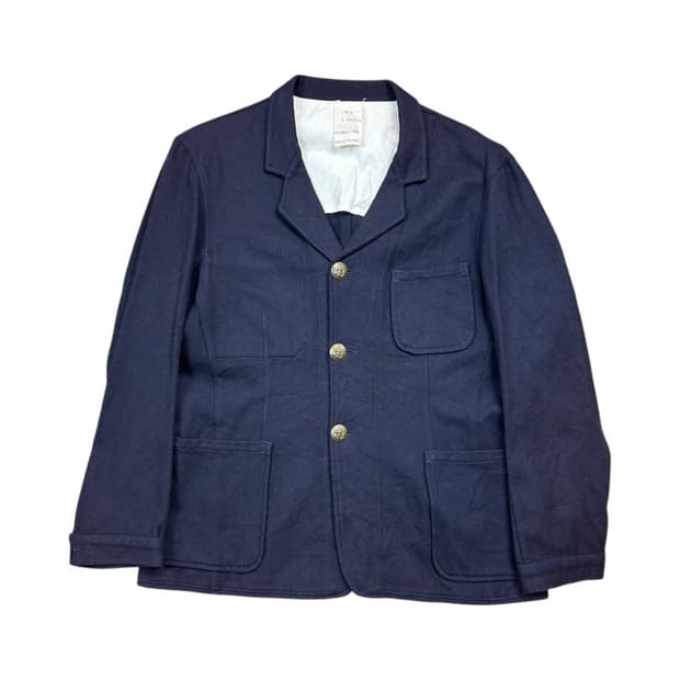 S) 빈티지 프렌치 네이비 3버튼 패치 워크자켓 OJ-036