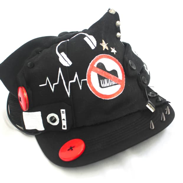 RED-NEON 'No Music' Cat-Ear snapback
