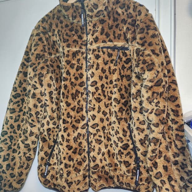 세인트페인 리버시블 레오파드 플리스 폴리쉘 점퍼 M