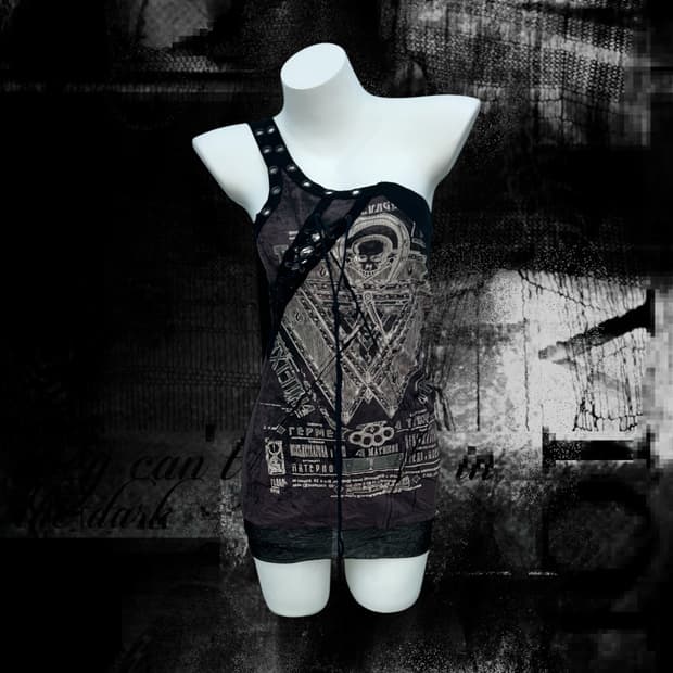 ‘SALVAGE’ eyelet string one-piece
