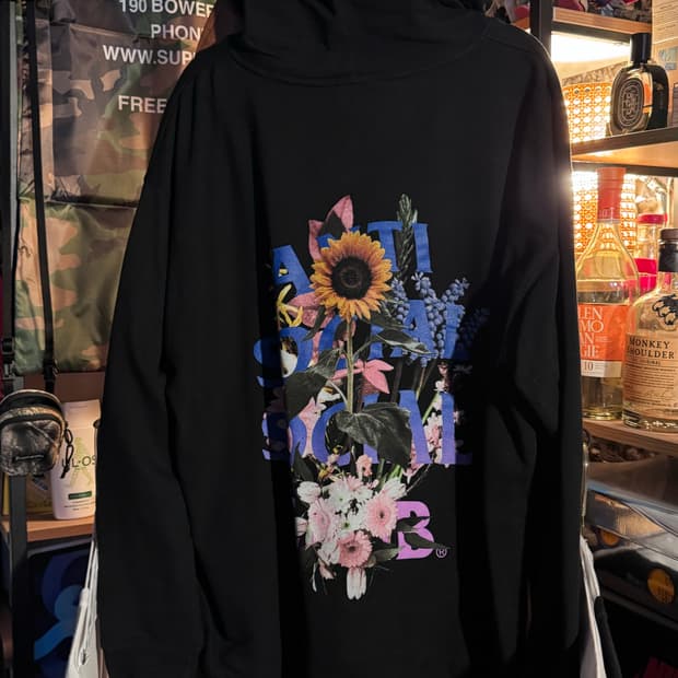 Xl 안티소셜소셜클럽 부케 후디 블랙