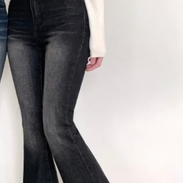 하이웨스트 부츠컷 워싱 청바지