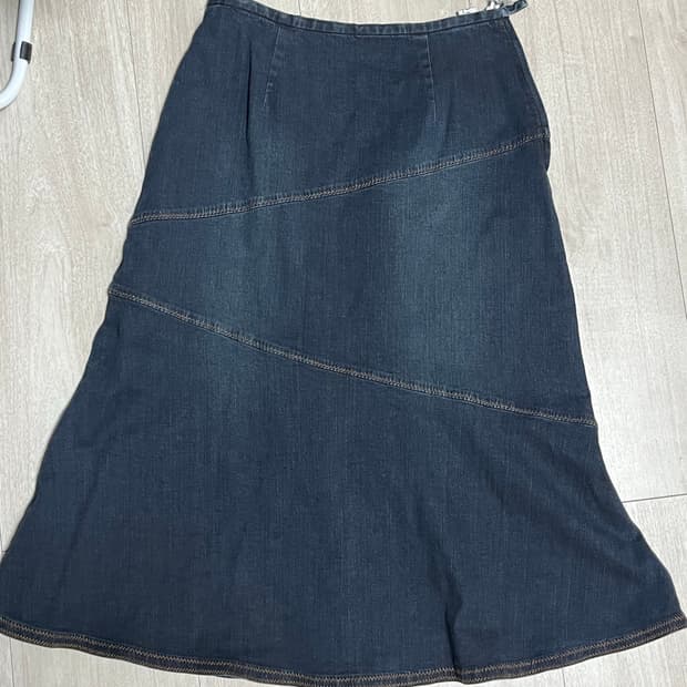 빈티지 미디 데님 스커트