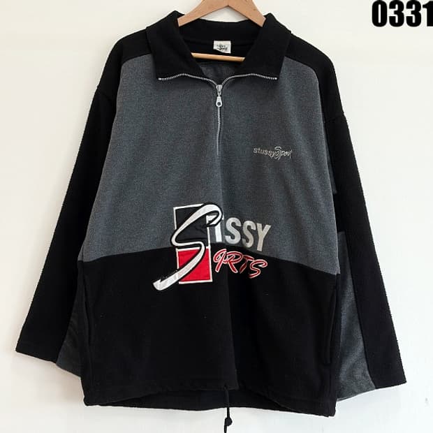 스투시(STUSSY) 스포츠 하프집업 플리스 L 0331