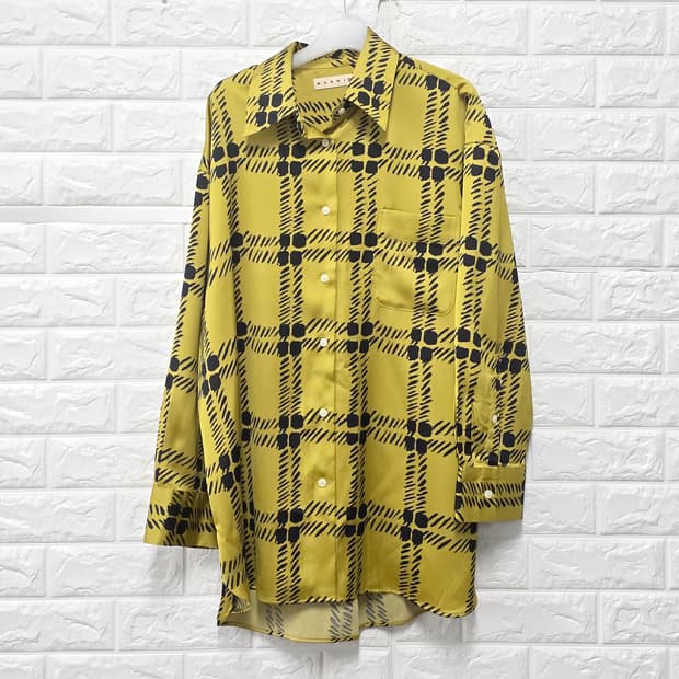 22s 마르니 MARNI 옐로우 체크 셔츠 Free