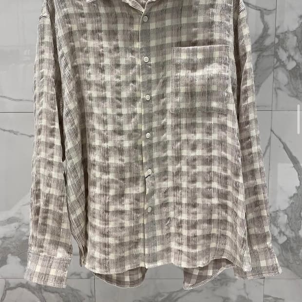 솔리드옴므 25fw 벨벳 체크 셔츠 50사이즈 새상품 판매