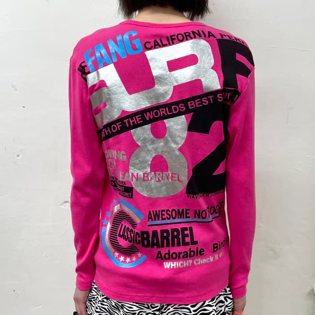 Surf silver retro pink long sleeve