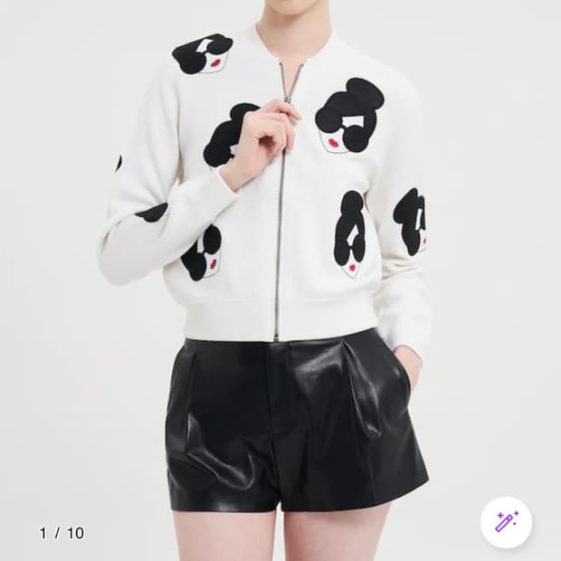 앨리스앤올리비아 스테이시 페이스 집업 가디건