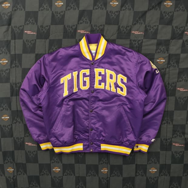 스타터 LSU TIGERS 베이스볼 바시티 자켓