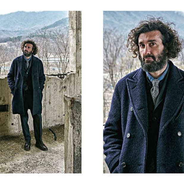 105 이스트로그 수발피노 원단 더블 코트 