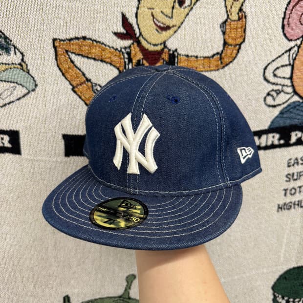 00s 뉴에라 59fifty 양키즈 데님 캡 made in USA 