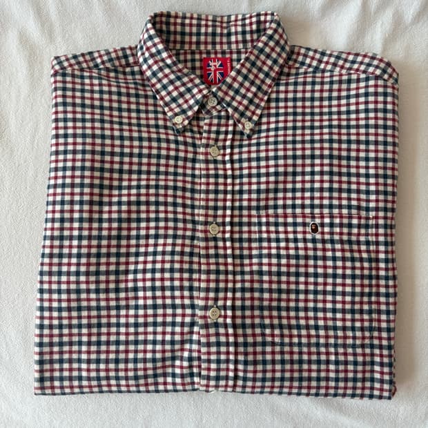 베이프 체크셔츠 L