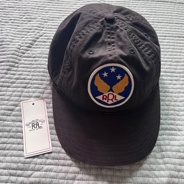 rrl 윙로고 볼캡 블랙
