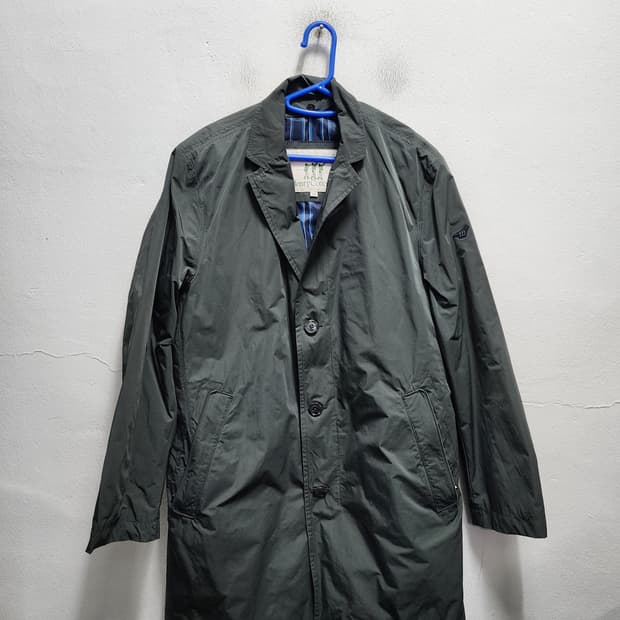 (내피포함) 헨리코튼 아메카지 카키색 트렌치코트 