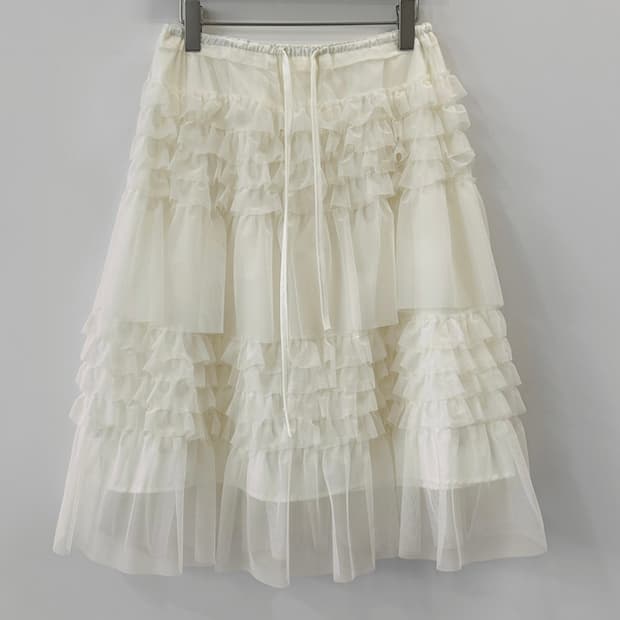 화이트 샤 스커트