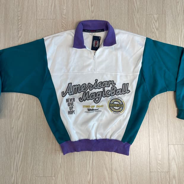 윌슨 90s 올드 빈티지 하프 짚업 Wilson OLD 1990