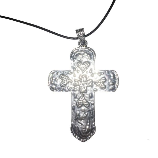 vintage cross heart necklace