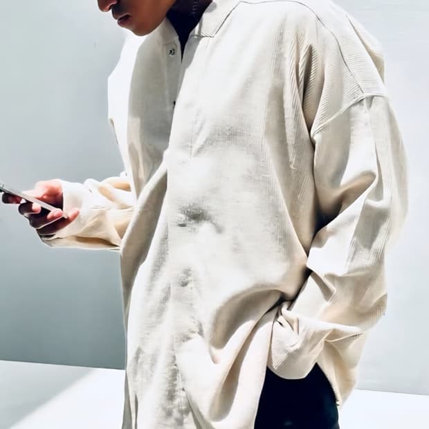 릭오웬스 FW25 점보 파운 코듀로이 셔츠 내츄럴 48사이즈