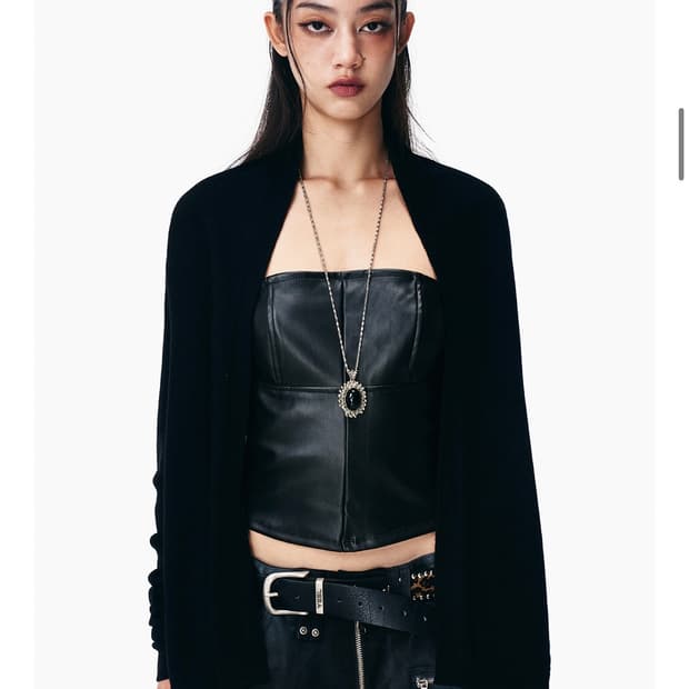 yeel 오픈 가디건 DRAPED BUTTON-DETAIL OPEN CA