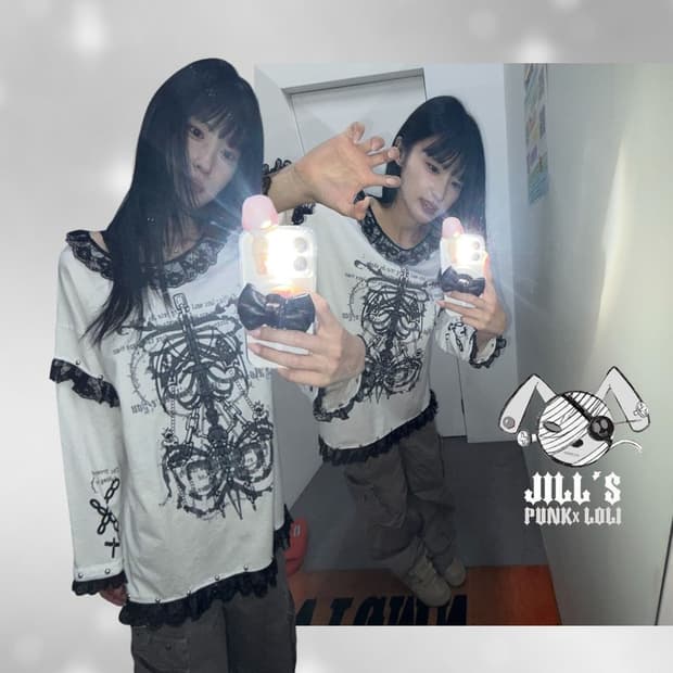 ZILL’S 본프린팅 레이스 펑크 원피스