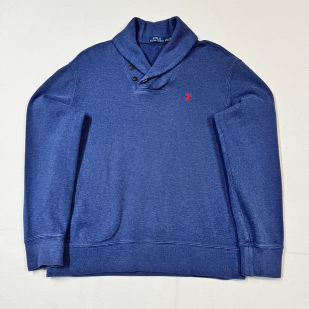 L) 폴로 랄프로렌 숄카라 코튼 니트 네이비