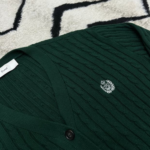 [M]던스트 크레스트 로고 케이블 가디건/그린