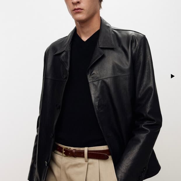VEGETABLE TANNED LAMB LEATHER JACKET_ BL