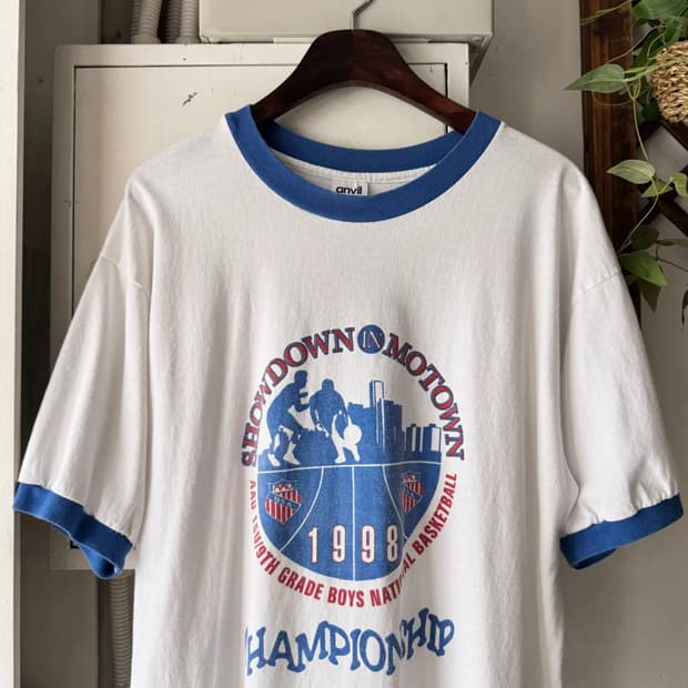 [XL]90's Made in USA 베스킷볼 링거 티셔츠