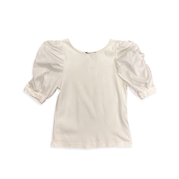 Puff Shirt Cap Knit Docking Top