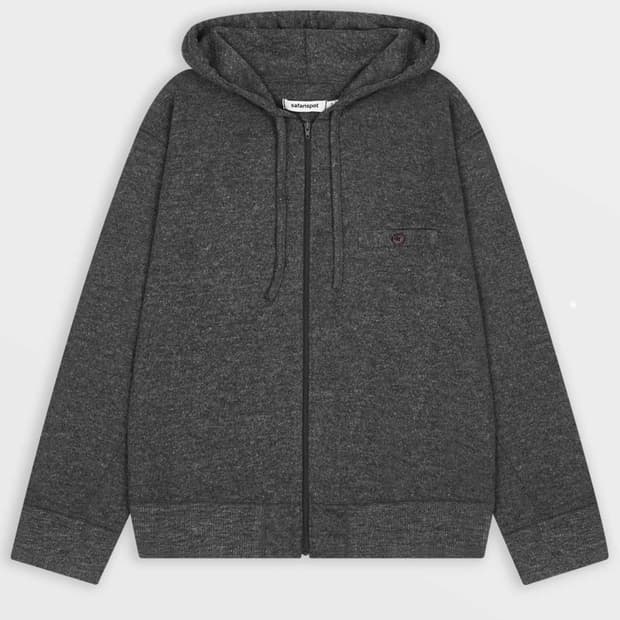 사파리스팟 Lightweight Knit Zip Up Hoodie