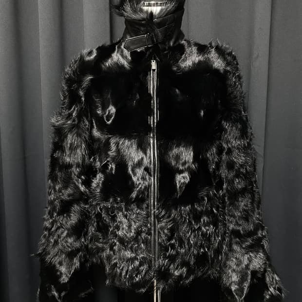 천연모피 폭스퍼 양가죽 하이넥 퍼자켓 빈티지 고스 락시크