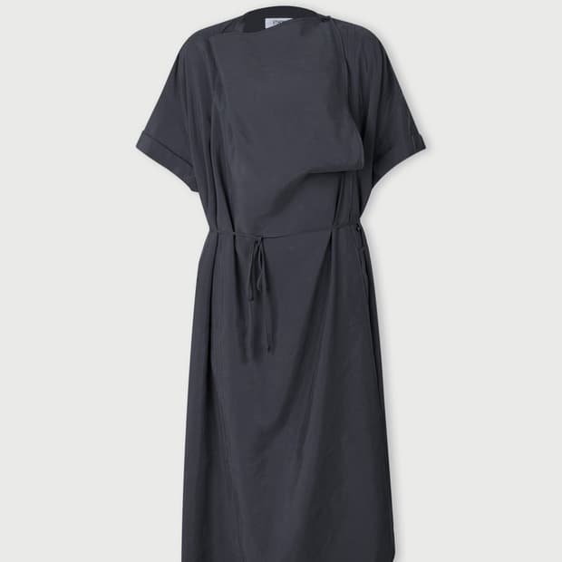 새상품) 에토스 드래프트 실루엣 드레스 차콜