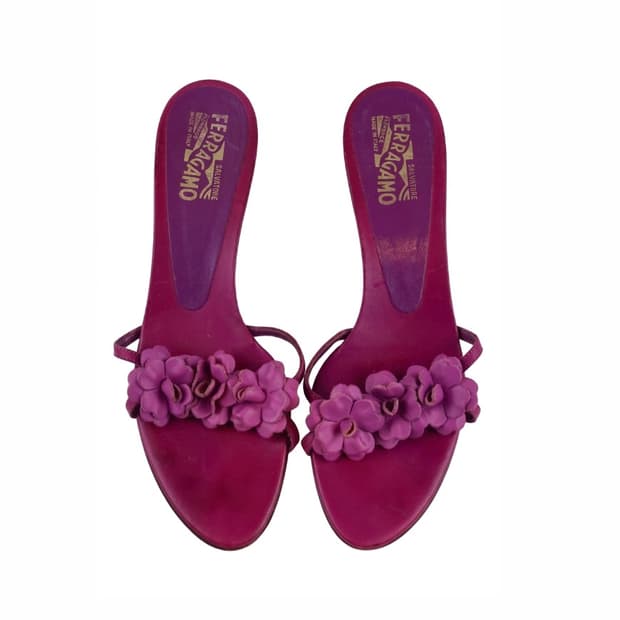 Ferragamo 페라가모 뮬 샌들 버건디 핑크 7