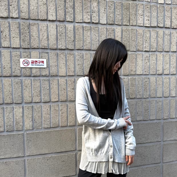 띠어리 실키 레이어드 코튼 가디건