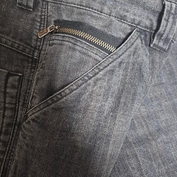 베르사체 컬렉션 데님 스트라이프 팬츠