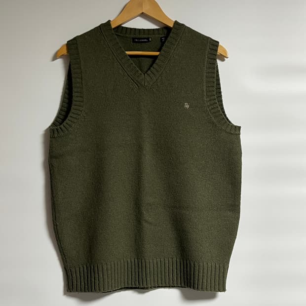 공용 TBJ 모 브이넥 니트 베스트 스웨터 폴로 100