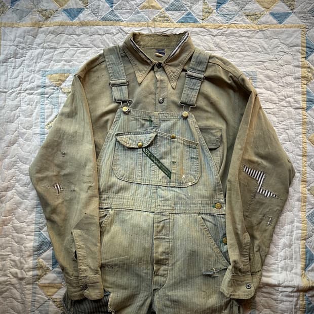 40s USA Vintage Chambray Work Shirt