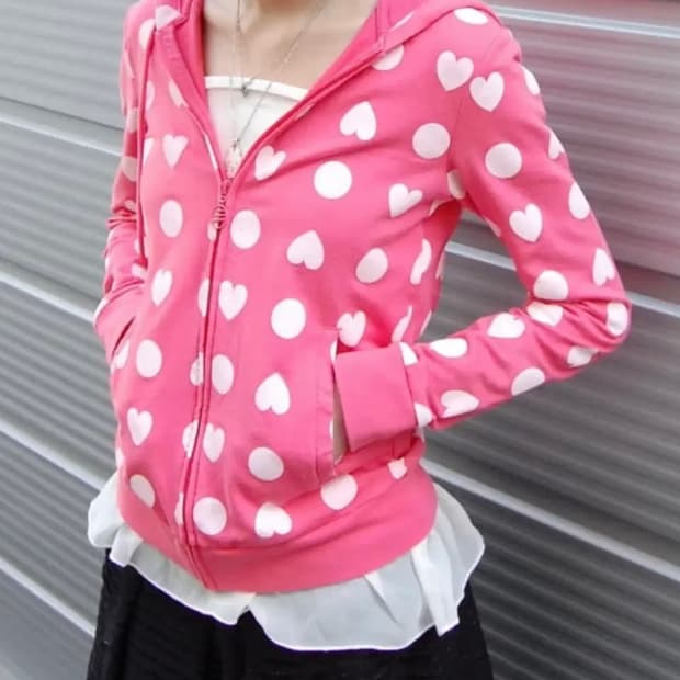 아디다스 빈티지 하트 도트 핑크 후드집업