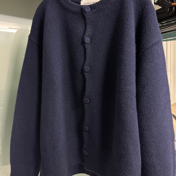 [M]처칠롬퍼 울 라운드 가디건 네이비