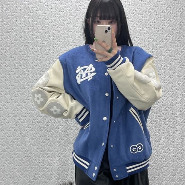 반디더핑크 X SM 엔터테이먼트 아티스트 바시티 자켓 XL C09574