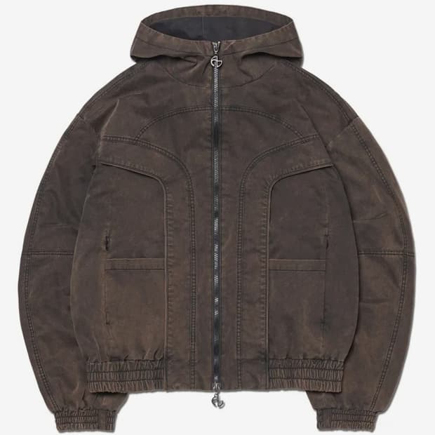 노매뉴얼 LIGHT HOODED JACKET BLEACHED BLACK