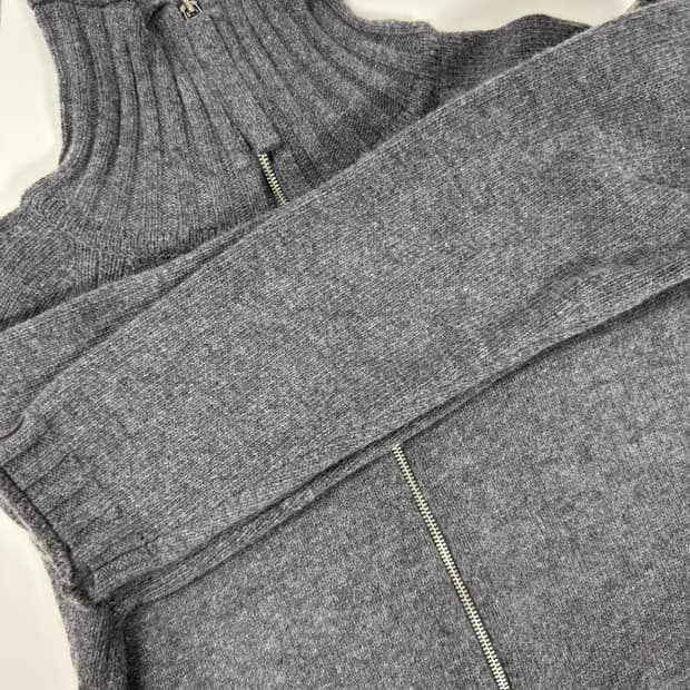 (W) 마뗑킴 니트집업 그레이 S사이즈