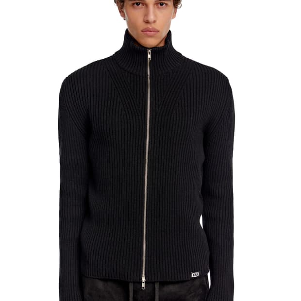 ERA 남자 블랙 니트 집업