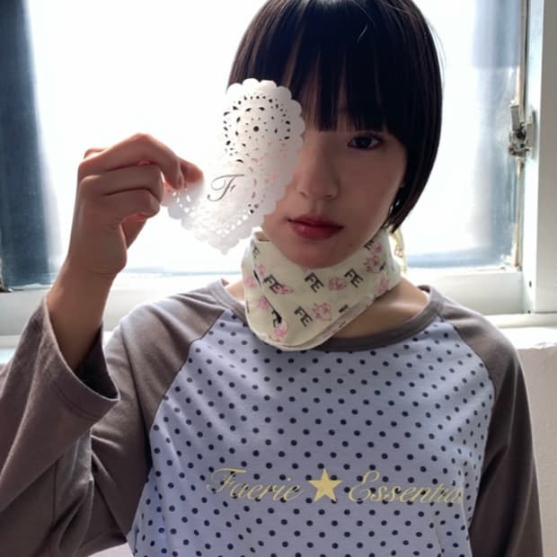 샵페어리 도트 슬리브 dot raglan sleeve top