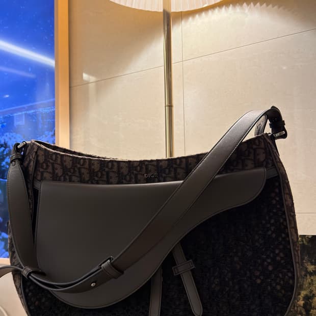 디올 오블리크 새들백 다크브라운 